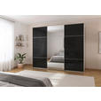 SCHWEBETÜRENSCHRANK 301/223/68 cm 3-türig Schwarz, Weiß  - Alufarben/Schwarz, KONVENTIONELL, Glas/Holzwerkstoff (301/223/68cm) - Novel