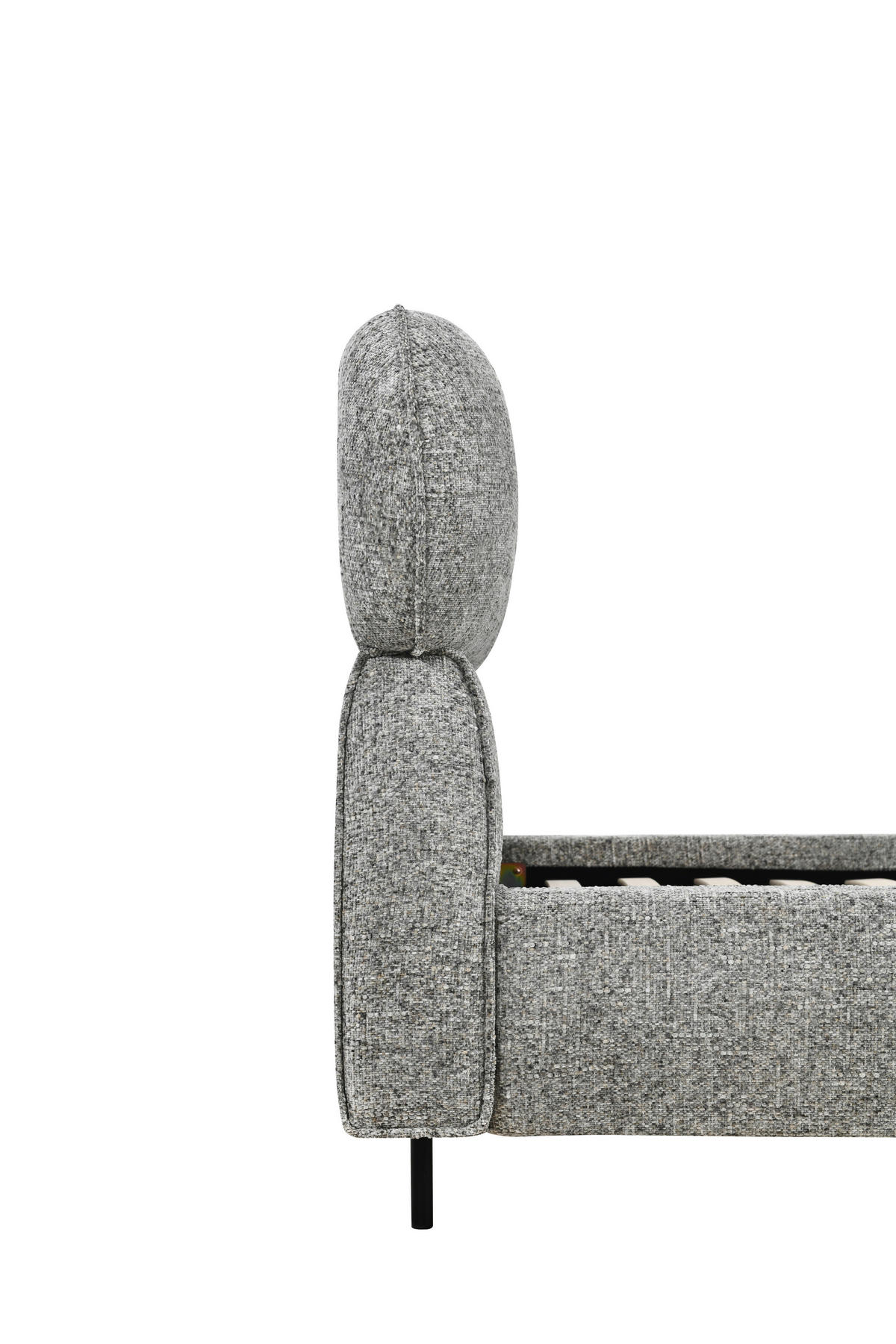 POLSTERBETT gepolstertes Kopfteil, Lattenrost 140/200 cm  in Grau  - Eichefarben/Schwarz, Design, Holz/Textil (140/200cm) - Boxxx