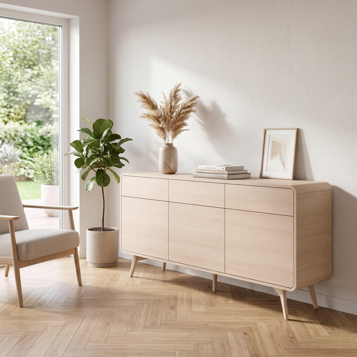 SIDEBOARD  180/84/39 cm 3 Schublade(n)  - Eichefarben, Design, Holz/Holzwerkstoff (180/84/39cm) - Livetastic