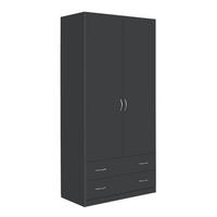 DREHTÜRENSCHRANK in Grau  - Silberfarben/Grau, Design, Holzwerkstoff/Metall (91/197/54cm) - Boxxx