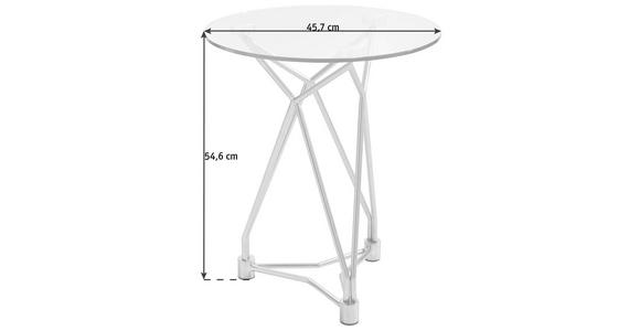 BEISTELLTISCH 46/46/55 cm Nickelfarben rund  - Nickelfarben, Design, Glas/Metall (46/46/55cm) - Xora