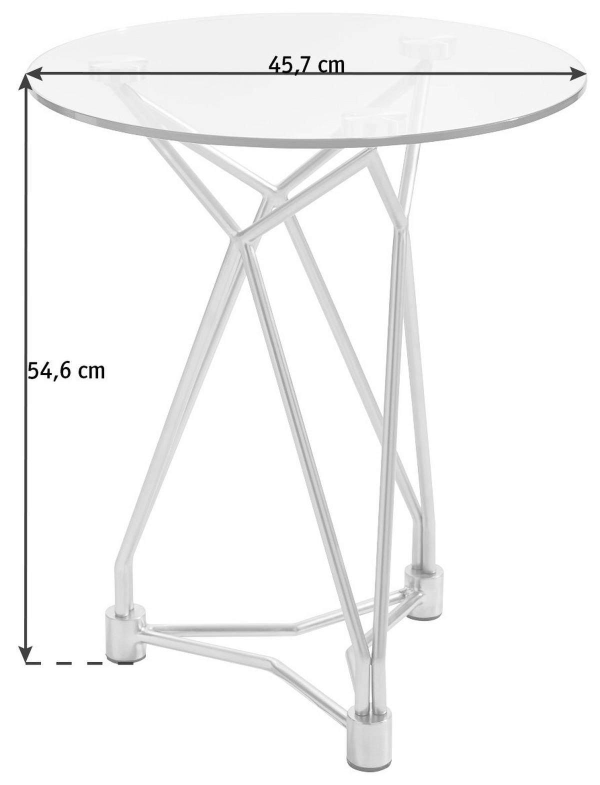 BEISTELLTISCH 46/46/55 cm Nickelfarben rund  - Nickelfarben, Design, Glas/Metall (46/46/55cm) - Xora