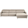 ECKSOFA in Echtleder Greige  - Chromfarben/Greige, Design, Leder/Metall (291/176cm) - Valdera