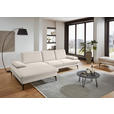 ECKSOFA in Chenille, Mikrofaser Creme  - Creme/Schwarz, Design, Textil/Metall (157/299cm) - Dieter Knoll