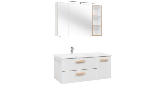 BADEZIMMER  in 113 cm  - Weiß, KONVENTIONELL, Glas/Holzwerkstoff (113cm) - Dieter Knoll