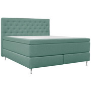 BOXSPRINGBETT 180/200 cm in Türkis - Türkis/Chromfarben, KONVENTIONELL, Holz/Textil (180/200cm) - Elegando