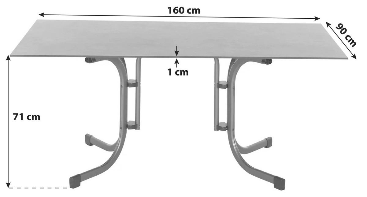 GARTENKLAPPTISCH 160/90/71 cm  - Anthrazit, KONVENTIONELL, Holzwerkstoff/Kunststoff (160/90/71cm) - Siena Garden