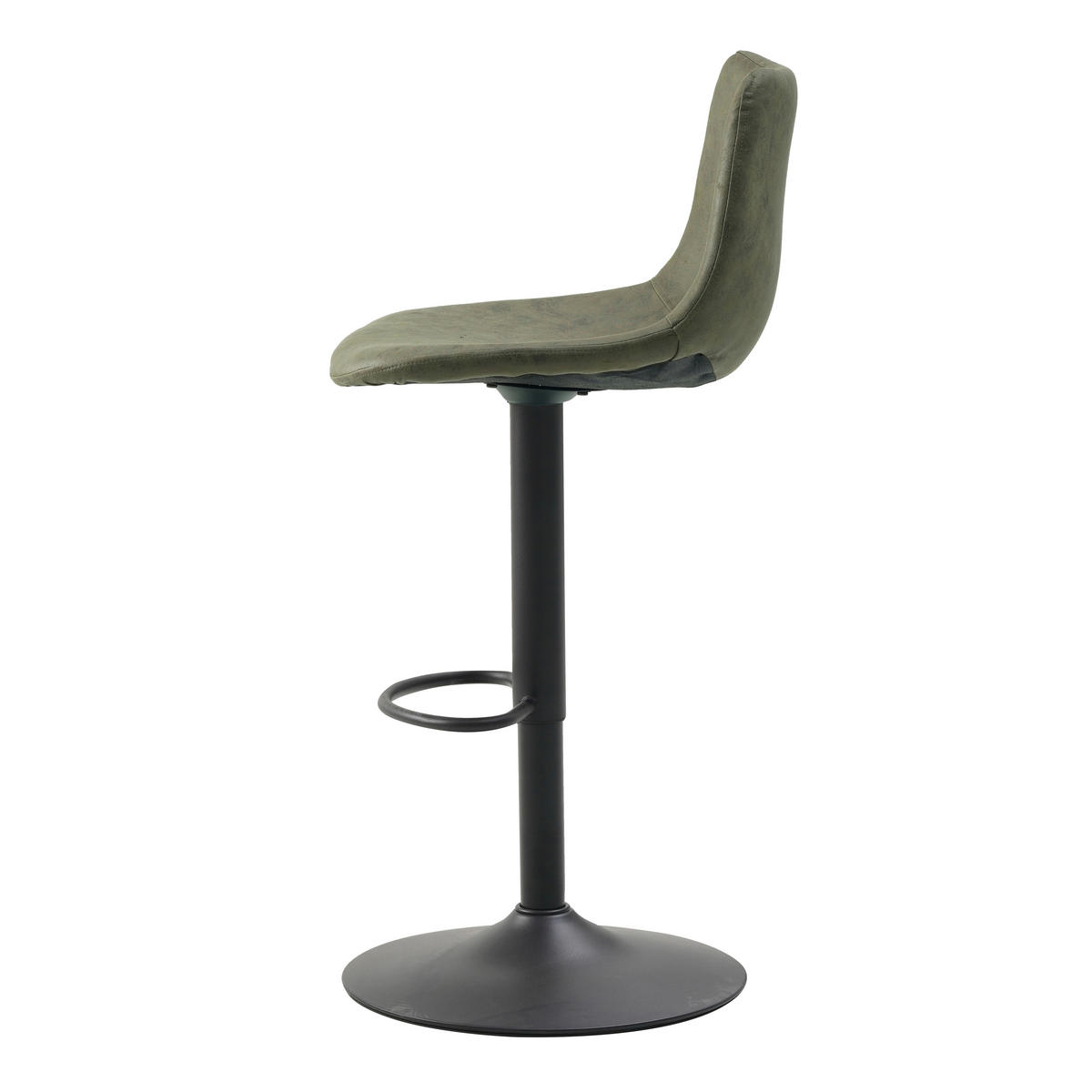 BARHOCKER-SET Mikrofaser Grün Stahl  - Schwarz/Grün, Basics, Textil/Metall (45/90/52cm)