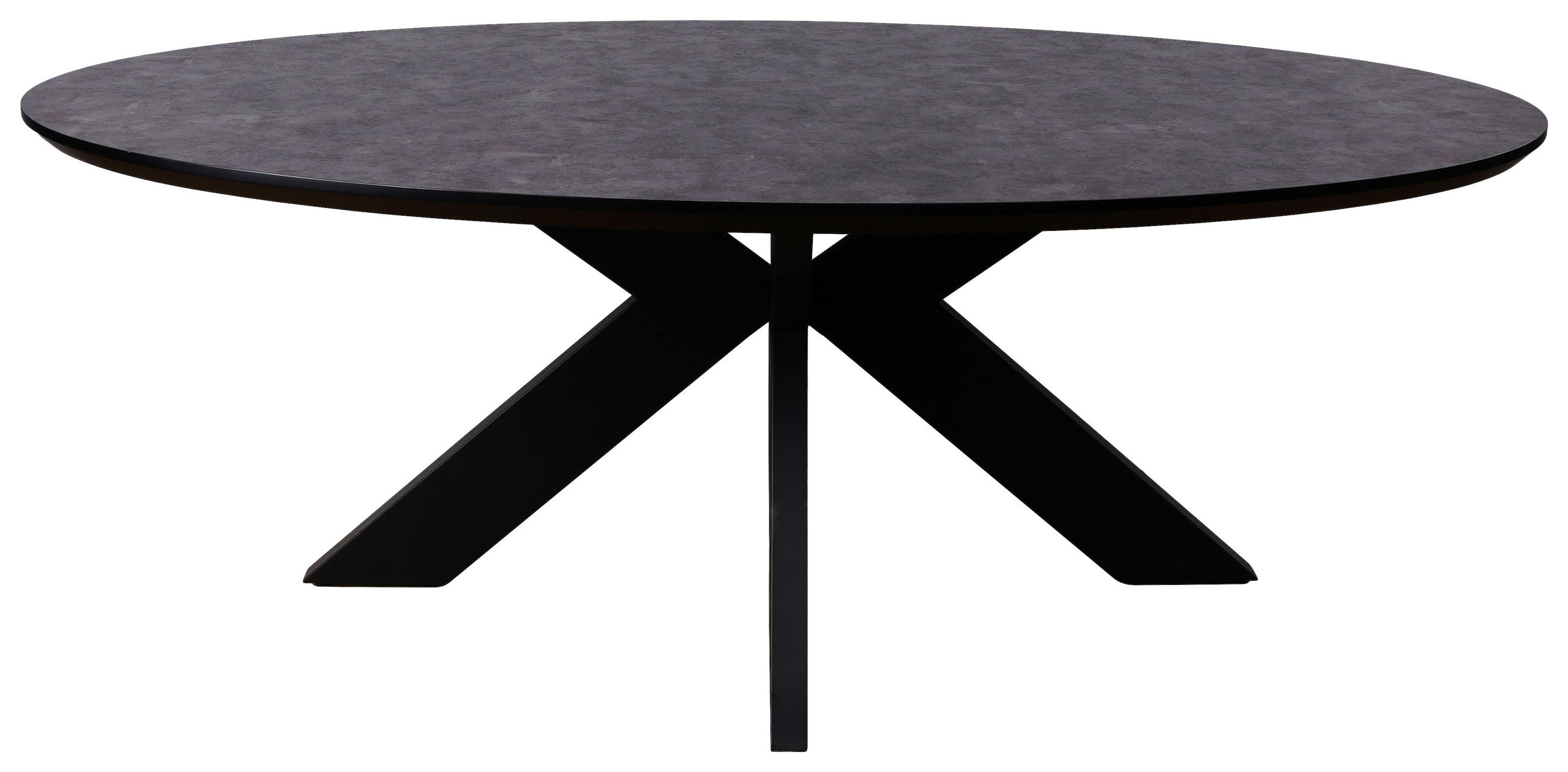 ESSTISCH oval Braun  - Schwarz/Braun, MODERN, Holzwerkstoff/Kunststoff (220/120/76cm) - MID.YOU