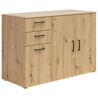 KOMODA  120/83/52 cm  hrast artisan  - crna/antracit, Moderno, pločasti materijal/plastika (120/83/52cm) - Carryhome