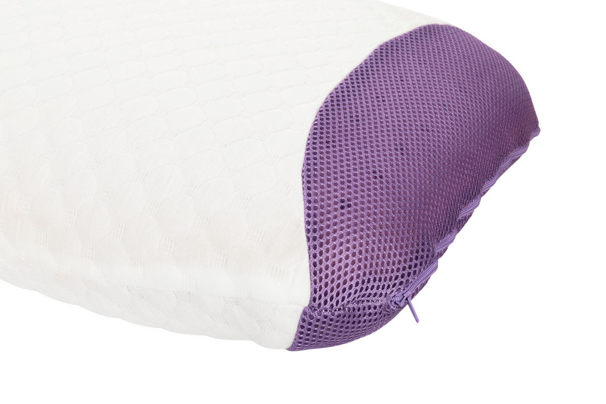 NACKENSTÜTZKISSEN  - Lila/Weiß, Textil (60/40/10cm) - Sleeptex