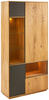 VITRINE in massiv Wildeiche Anthrazit, Eichefarben  - Eichefarben/Anthrazit, Design, Glas/Holz (98/205/42cm) - Waldwelt