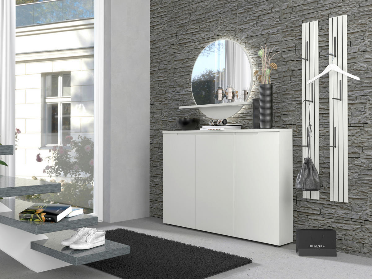 GARDEROBE 3-teilig  in 175/187/22 cm  - Grau, Design, Glas/Holzwerkstoff (175/187/22cm) - Xora