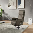 RELAXSESSEL in Leder Graubraun  - Graubraun/Schwarz, Design, Leder/Metall (70/117/85cm) - Dieter Knoll