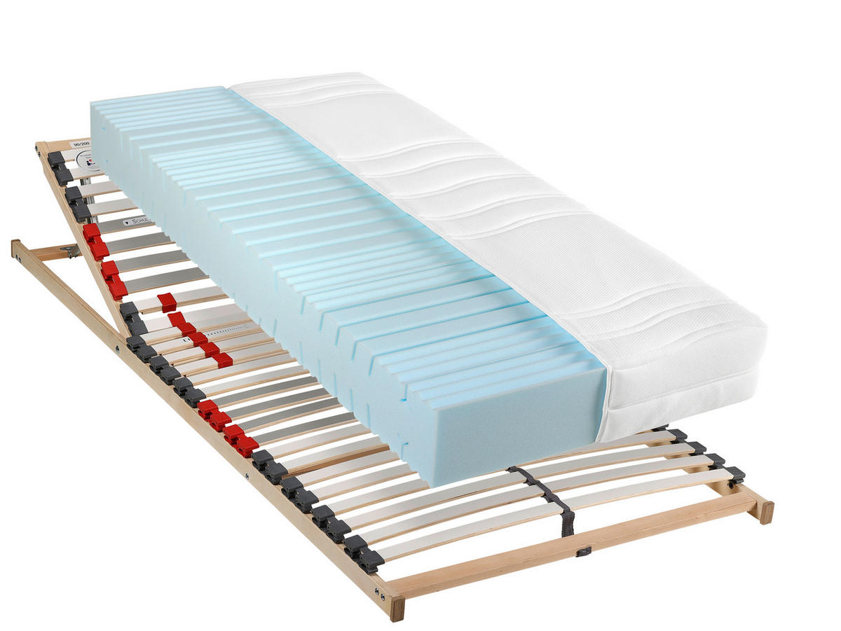 MATRATZENSET 120/200 cm  - Weiß/Grau, Basics, Holz/Kunststoff (120/200cm) - Visionight
