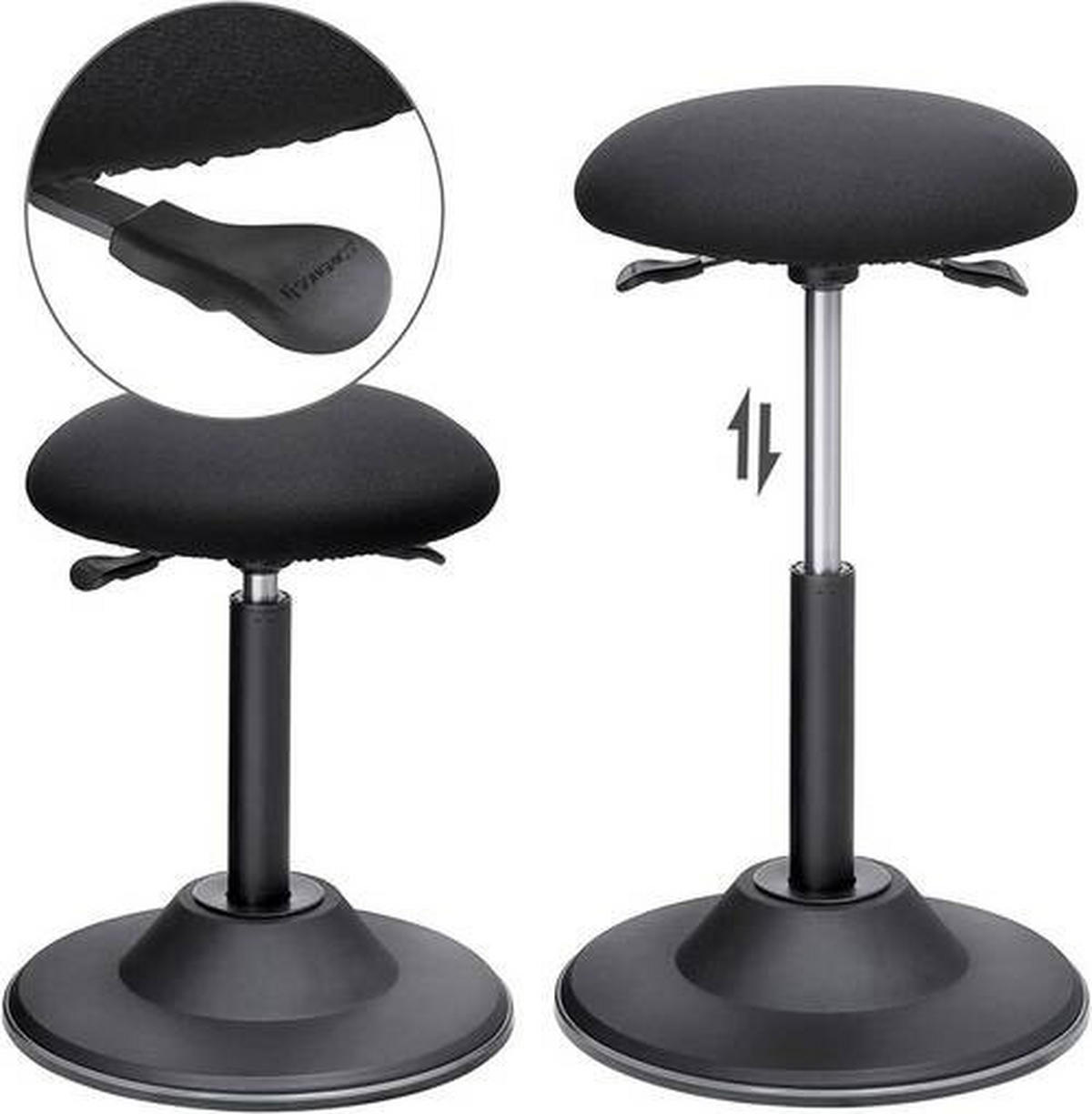 BÜROHOCKER Schwarz  - Schwarz, Basics, Kunststoff/Metall (41/70/41cm) - Boxxx