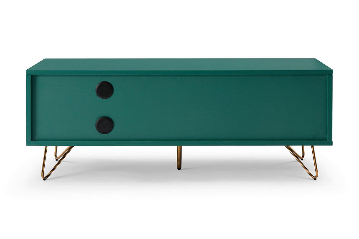 LOWBOARD  in 120/45/40 cm  - Messingfarben/Grün, Design, Holzwerkstoff/Metall (120/45/40cm) - Livetastic