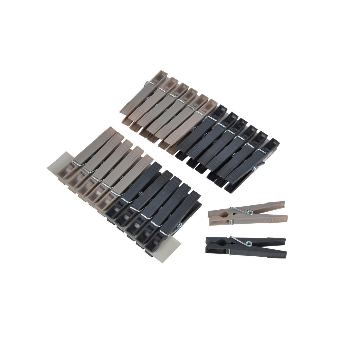 KVAČICE ZA RUBLJE - taupe/antracit, Basics, plastika (7cm)