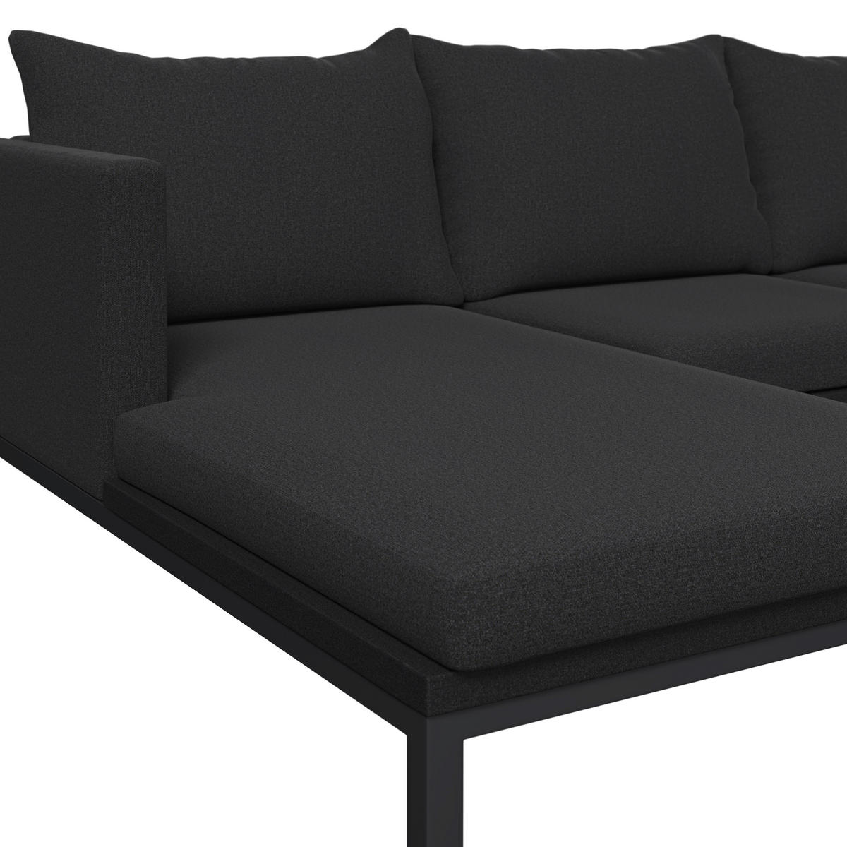 LOUNGEGARNITUR Eisen  - Dunkelgrau, MODERN, Textil/Metall (128/68/66cm) - Ambia Garden