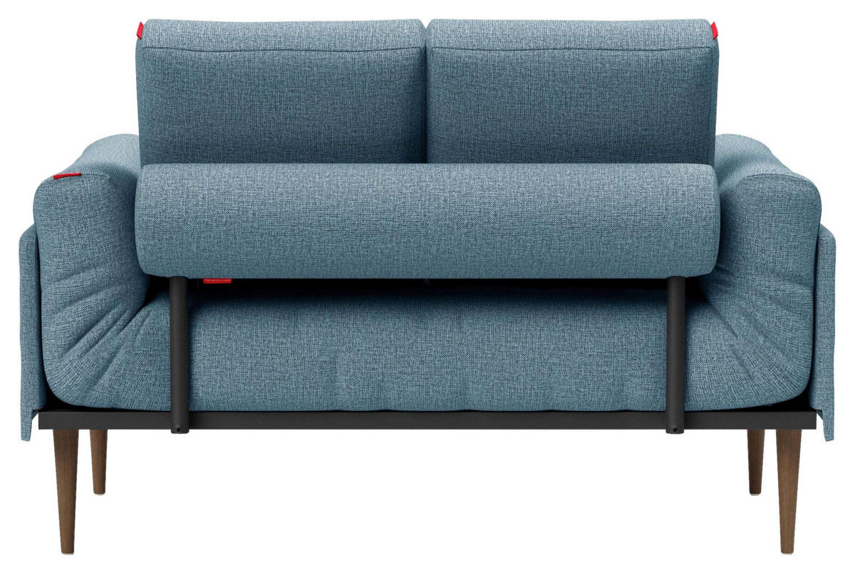 SCHLAFSOFA Flachgewebe Hellblau  - Eiche dunkel/Hellblau, Design, Holz/Textil (200/90/90cm) - Innovation