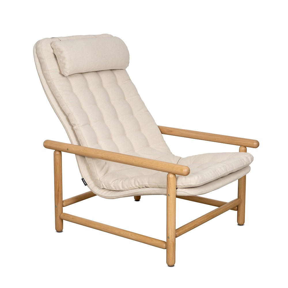 FÅTÖLJ i trä, metall, textil cremefärgad, ekfärgad  - ekfärgad/cremefärgad, Design, metall/trä (70/97/102cm) - Best Price