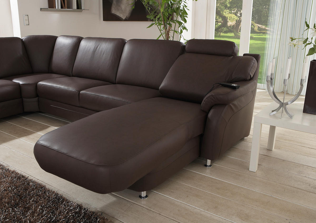 WOHNLANDSCHAFT in Echtleder Grau  - Alufarben/Grau, Konventionell, Leder/Metall (165/329/239cm) - Beldomo Premium