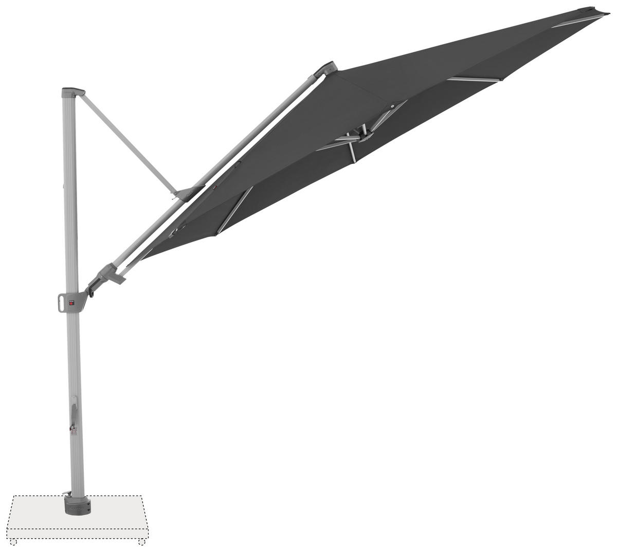 AMPELSCHIRM  340/340 cm  - Dunkelgrau/Silberfarben, Basics, Textil/Metall (340/340cm) - Doppler