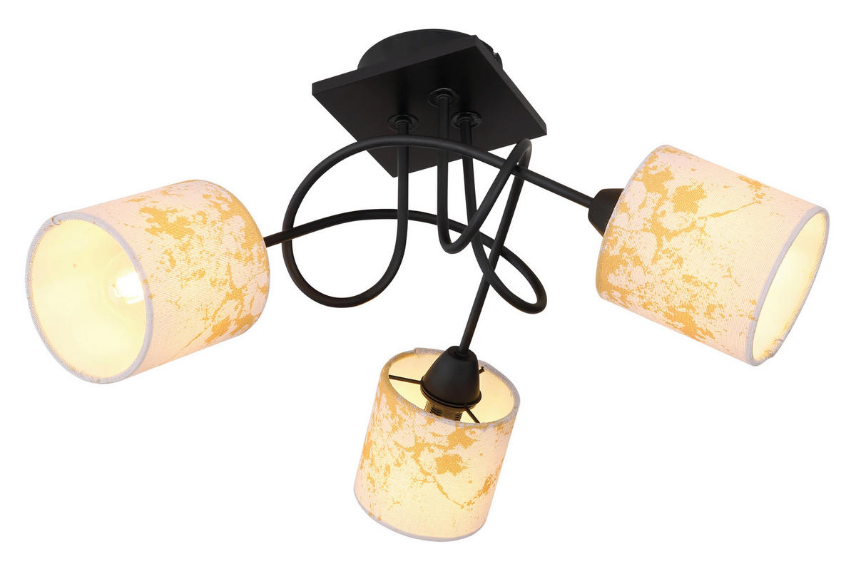 DECKENSTRAHLER 46/27,5 cm   - Goldfarben/Schwarz, Basics, Holz/Textil (46/27,5cm) - Globo