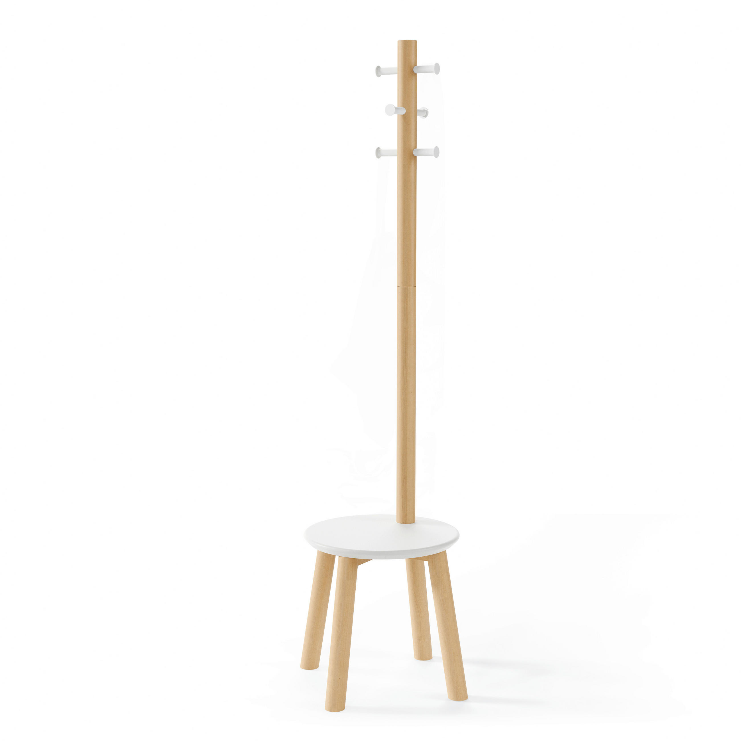 VEŠIAK NA ODEVY - biela/prírodná farba, Basics, drevo (51/165cm) - Umbra