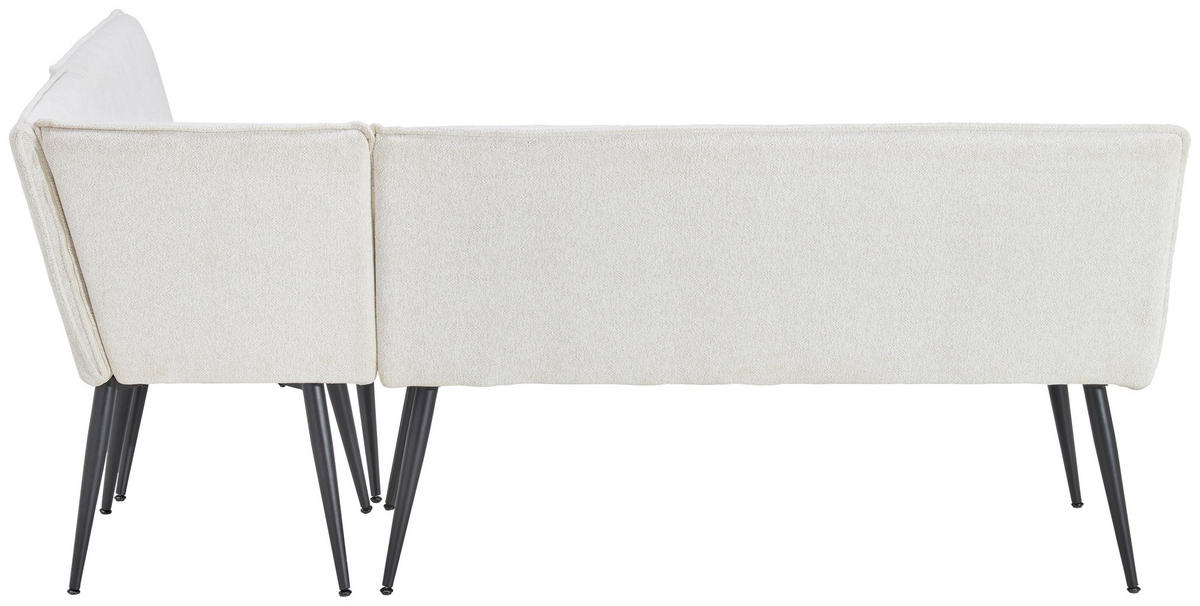 ECKBANK in Metall, Textil Beige  - Beige/Schwarz, Lifestyle, Textil/Metall (195/157cm) - MID.YOU