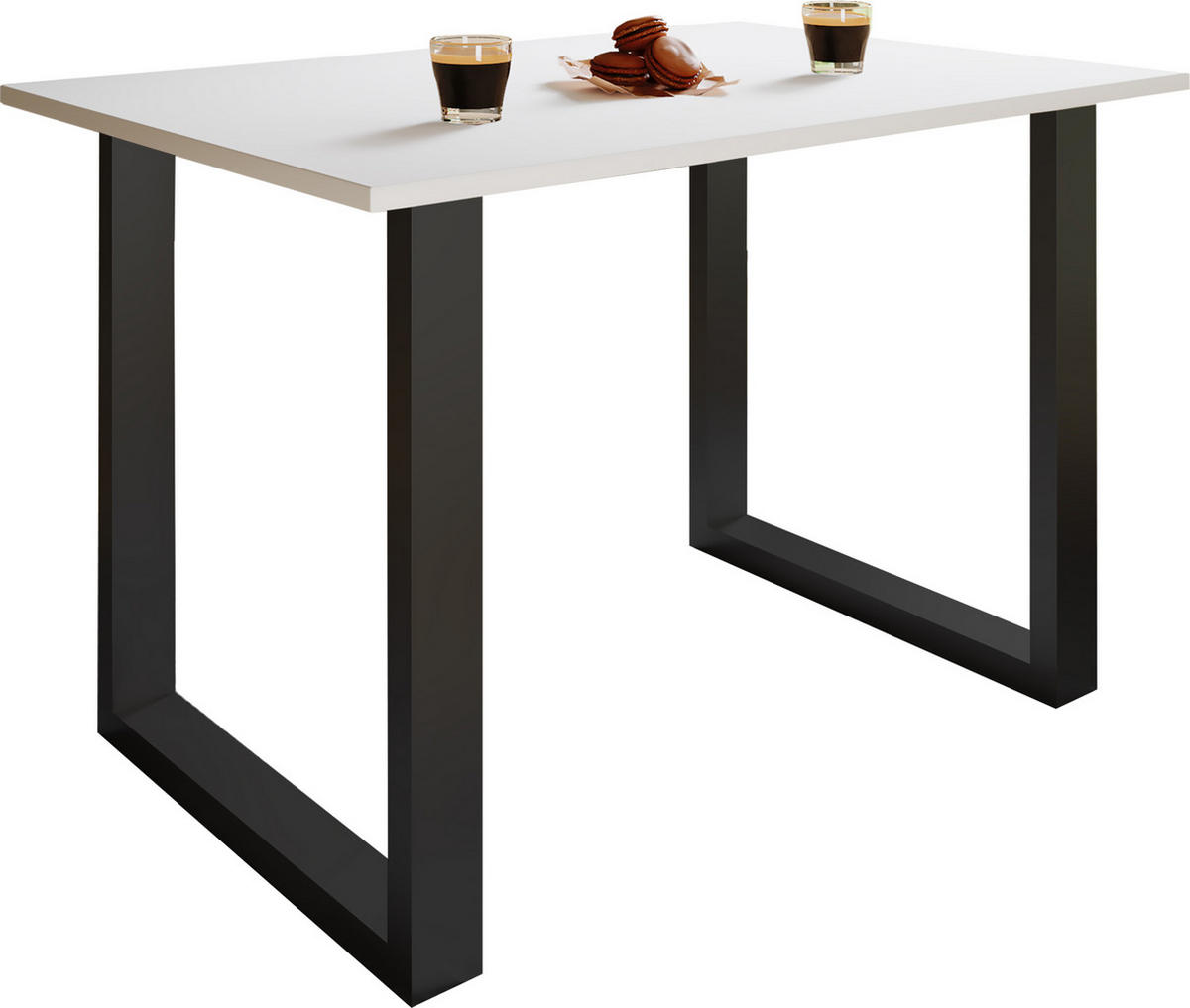 MATBORD i trämaterial   - vit/svart, Basics, metall/trämaterial (110/80/76cm) - MID.YOU