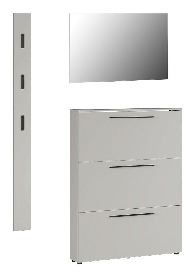GARDEROBE 3-teilig  in 130/200/19 cm  - Kaschmir, Basics, Glas/Holzwerkstoff (130/200/19cm)