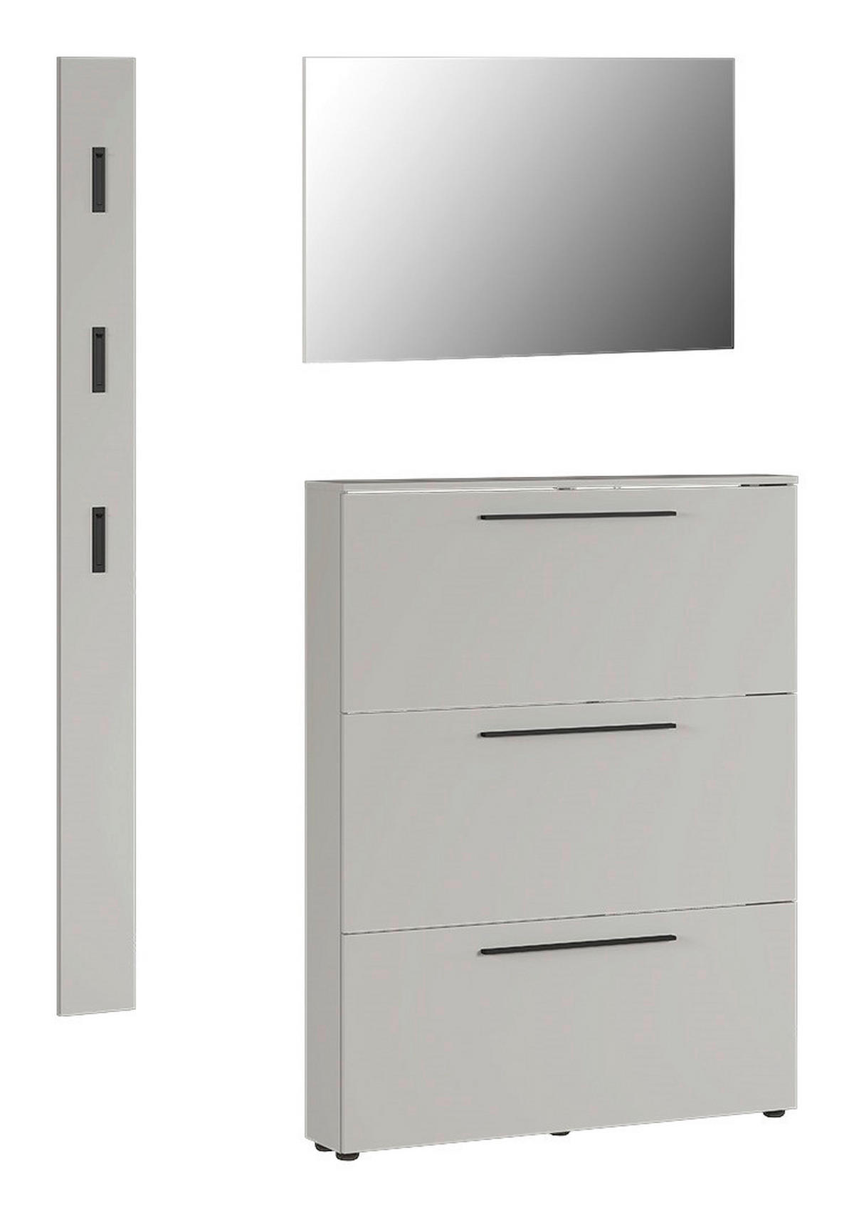 GARDEROBE 3-teilig  in 130/200/19 cm  - Kaschmir, Basics, Glas/Holzwerkstoff (130/200/19cm)