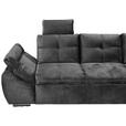 ECKSOFA  in Mikrovelours Schwarz  - Schwarz, KONVENTIONELL, Kunststoff/Textil (265/217cm) - Carryhome