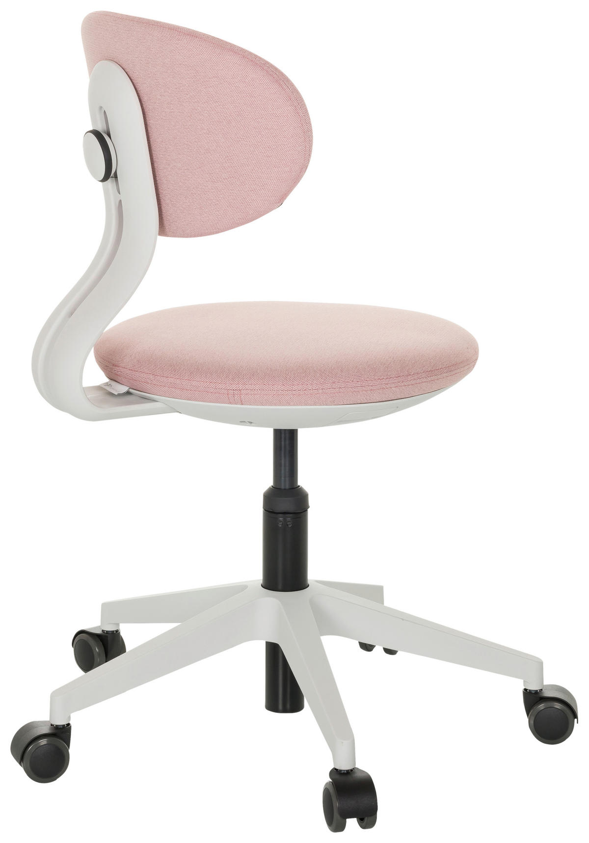 OTOČNÁ ŽIDLE PRO MLÁDEŽ, růžová - bílá/růžová, Basics, textil/plast (42/66-87/52cm) - MID.YOU