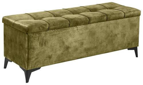BETTBANK 139/58/50 cm   - Schwarz/Olivgrün, Konventionell, Kunststoff/Textil (139/58/50cm) - Modante