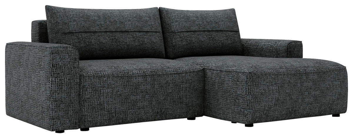 ECKSOFA Anthrazit Chenille  - Anthrazit/Schwarz, Design, Kunststoff/Textil (233/144cm) - Livetastic