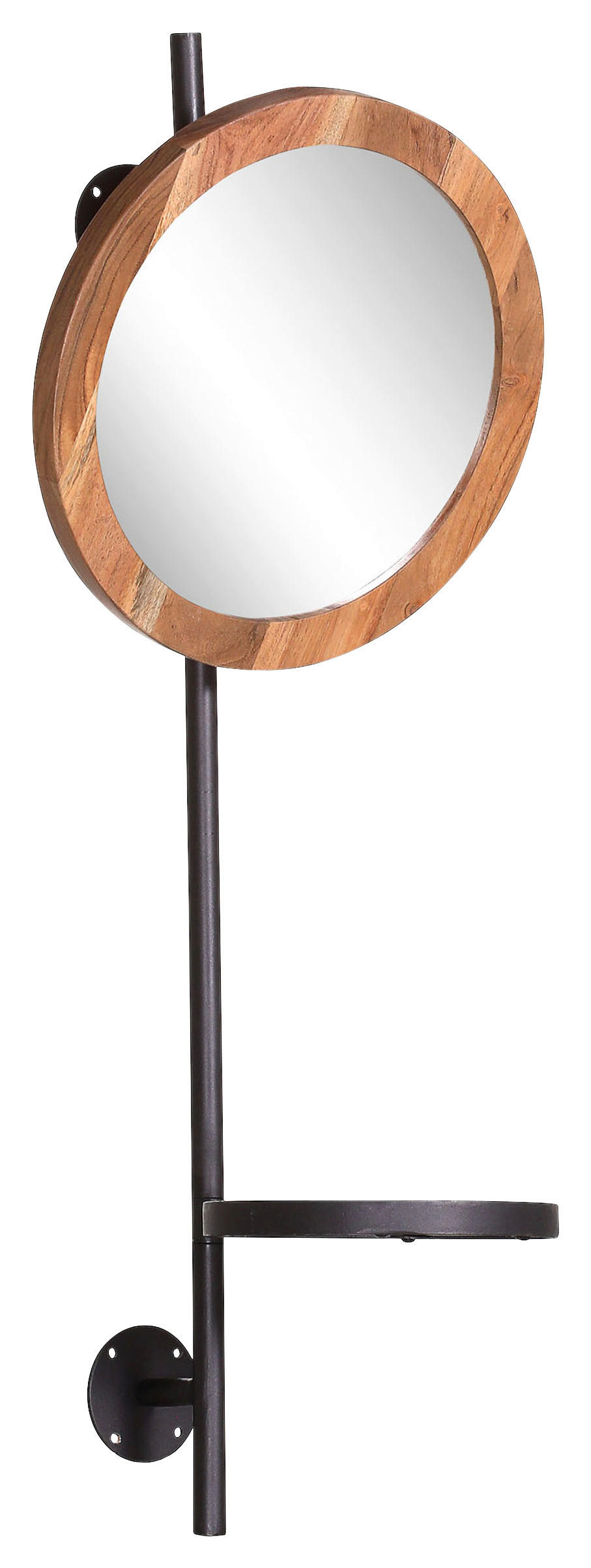 WANDSPIEGEL  - Anthrazit/Akaziefarben, Design, Holz/Metall (34/85/28cm)
