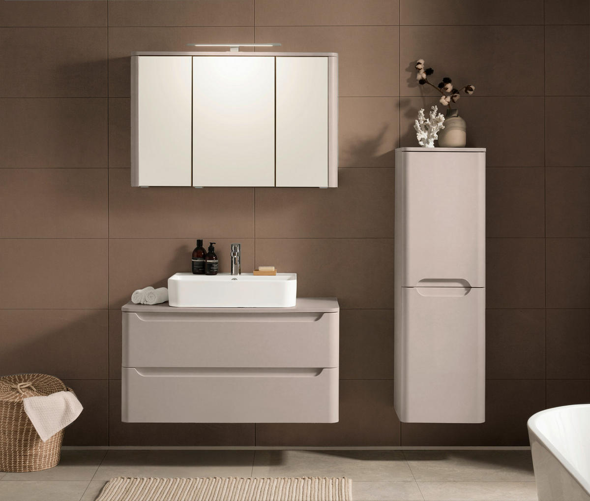 MIDISCHRANK 41/130/35 cm  - Kaschmir, KONVENTIONELL, Holzwerkstoff (41/130/35cm) - Xora