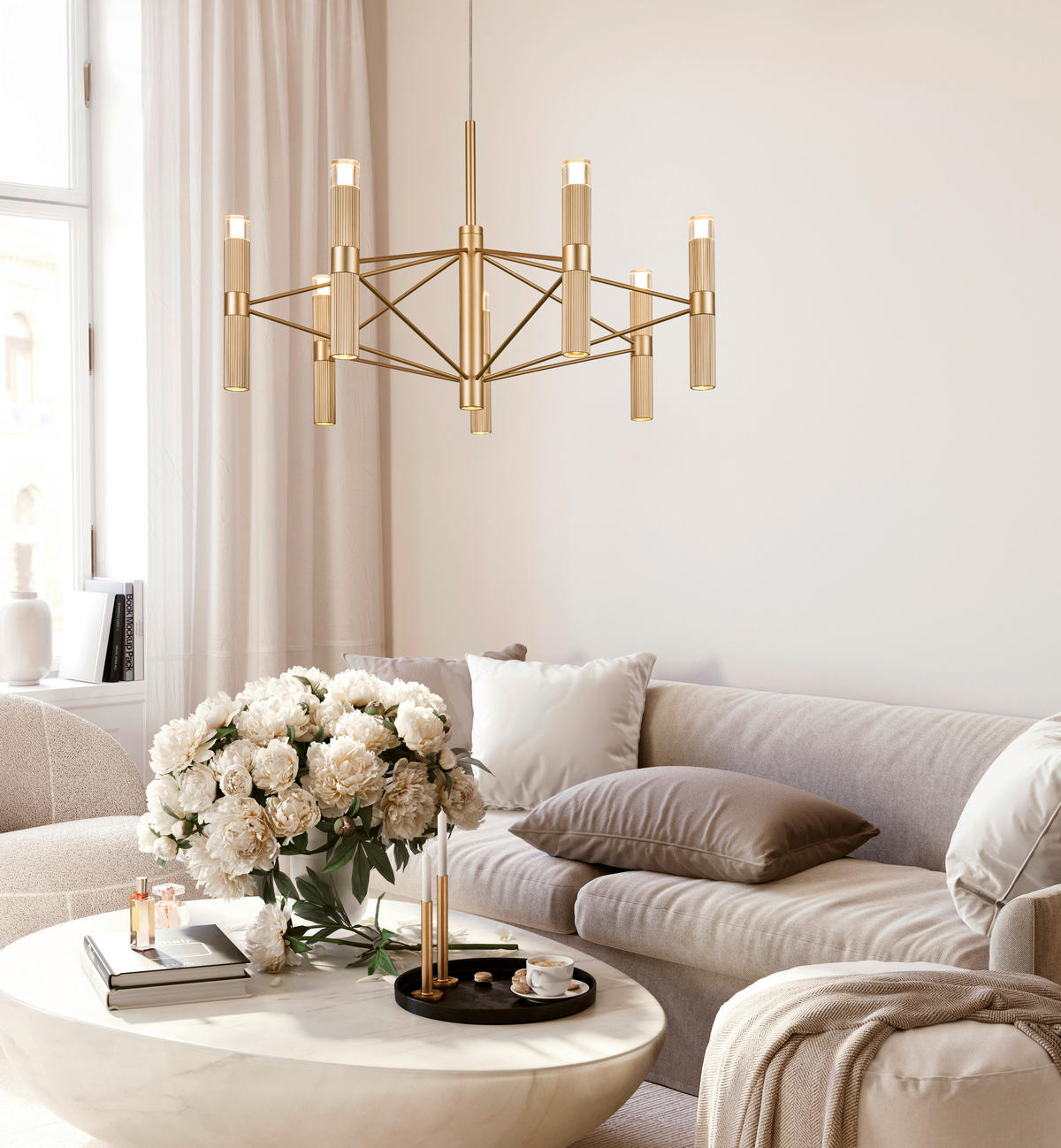 LED SVJETILJKA VISEĆA  60/150 cm      ELARA  - konjak, Design, metal (60/150cm)