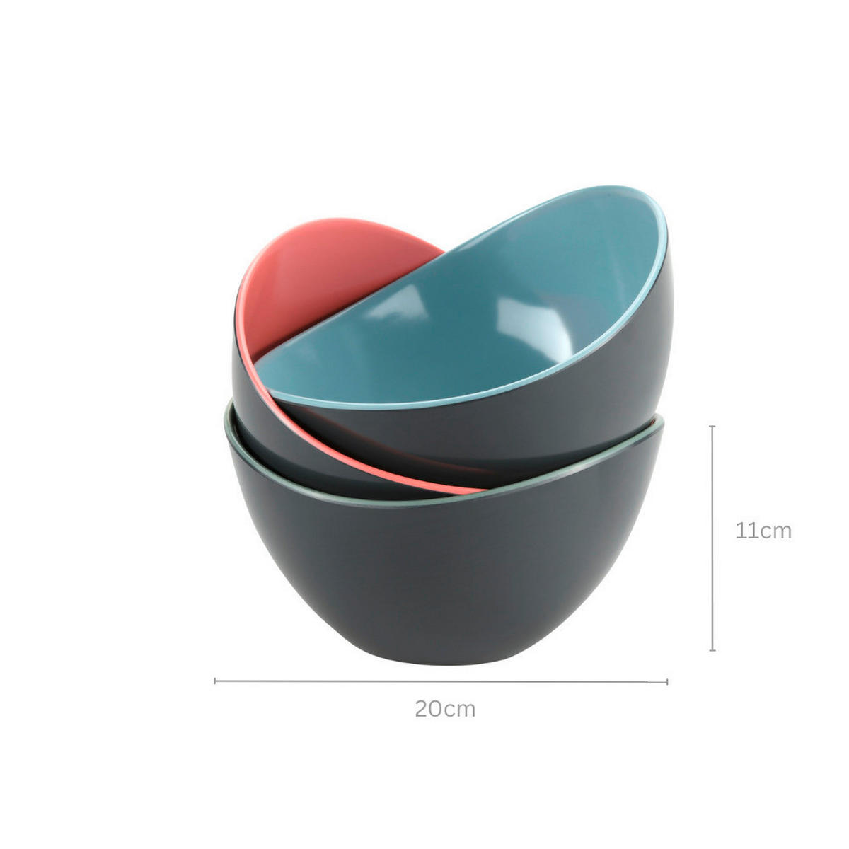 OBSTSCHALE   20/12/11 cm  - Pastellblau/Altrosa, Basics, Kunststoff (20/12/11cm) - Kesper