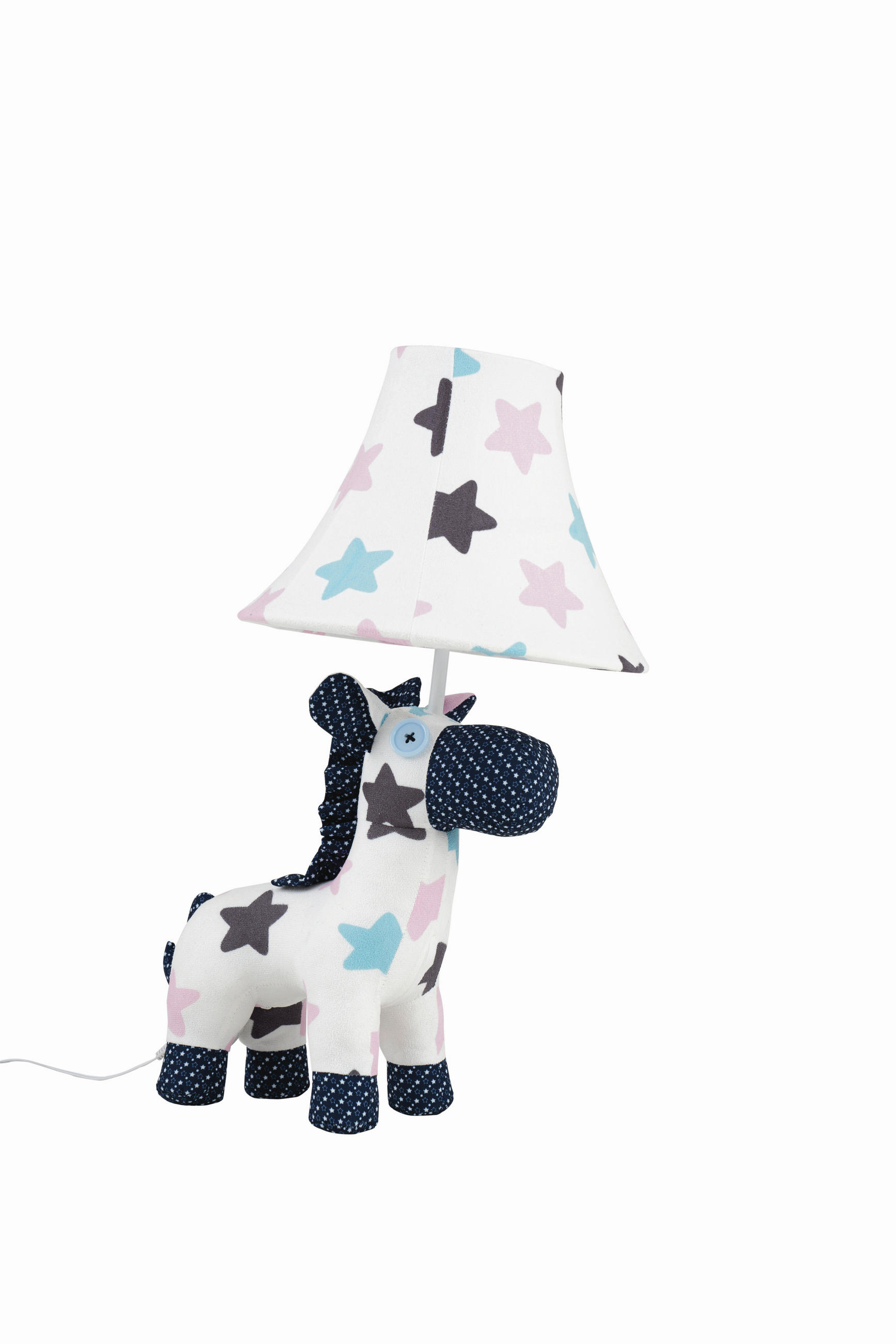 LED-KINDERTISCHLEUCHTE Finn das Pferd 26/30/47 cm  - Türkis/Multicolor, LIFESTYLE, Textil/Metall (26/30/47cm) - Happy Lamps