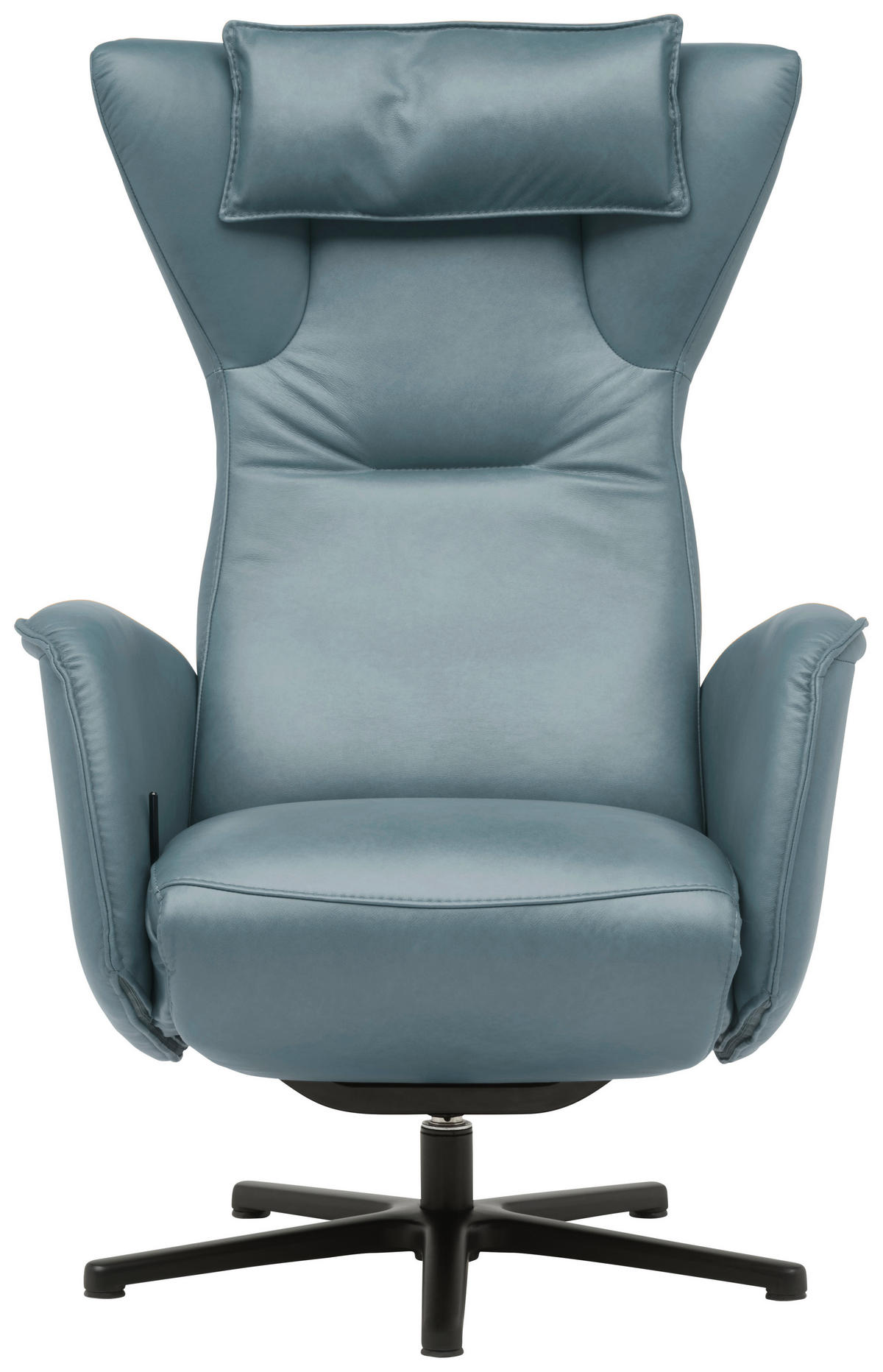 RELAXSESSEL Leder Blaugrau  - Blaugrau/Schwarz, Design, Leder/Metall (75/106/86cm) - Valdera