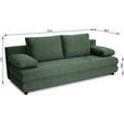 SCHLAFSOFA Taras  mit Stoffauswahl Cord Grün  - Schwarz/Grün, Design, Kunststoff/Textil (197/77/81cm) - Xora