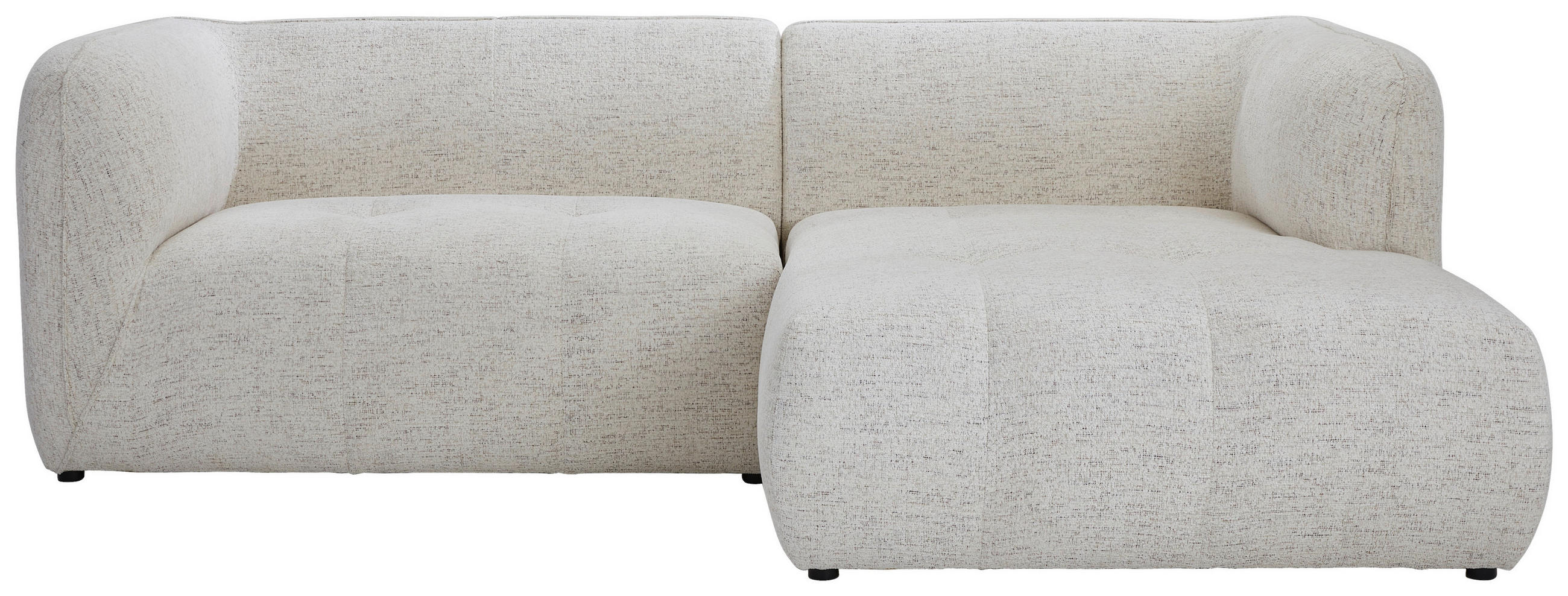 ECKSOFA Creme Chenille  - Creme/Schwarz, KONVENTIONELL, Kunststoff/Textil (255/164cm) - Ambia Home