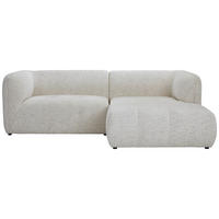 ECKSOFA  in Chenille Creme  255/164 cm  - Creme/Schwarz, KONVENTIONELL, Kunststoff/Textil (255/164cm) - Carryhome