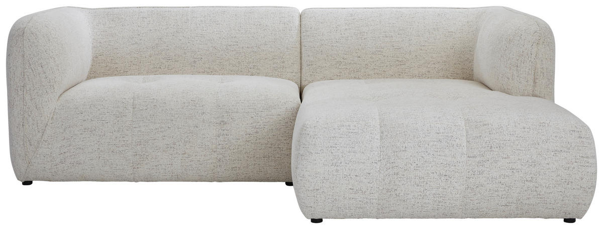 ECKSOFA  in Chenille Creme  255/164 cm  - Creme/Schwarz, KONVENTIONELL, Kunststoff/Textil (255/164cm) - Carryhome