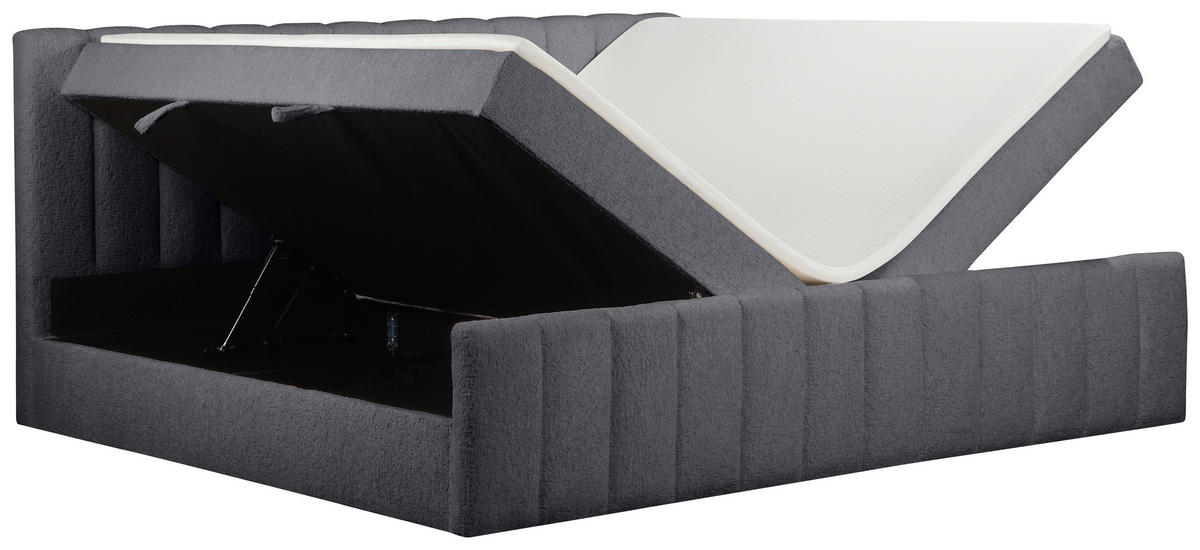 FAMILIENBETT - Anthrazit/Schwarz, Basics, Kunststoff/Textil (240/200cm) - Chameo