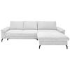 ECKSOFA in Cord, Velours Silberfarben  - Silberfarben/Schwarz, MODERN, Textil/Metall (180/302cm) - Venda