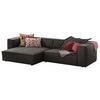 ROHOVÁ SEDACIA SÚPRAVA, koža, hnedá - hnedá/čierna, Modern, koža/plast (164/300cm) - Chilliano